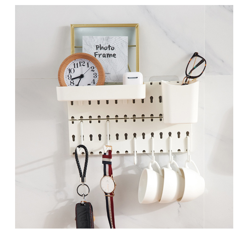 Nordic Punching-Free Simple Plastic Wire-Wrap Board Kitchen Rack Dormitory Bedroom Bathroom Bathroom Wall Storage Nordic Punching-Free Simple Plastic Wire-Wrap Board Kitchen Rack Dormitory Bedroom Bathroom Bathroom Wall Storage