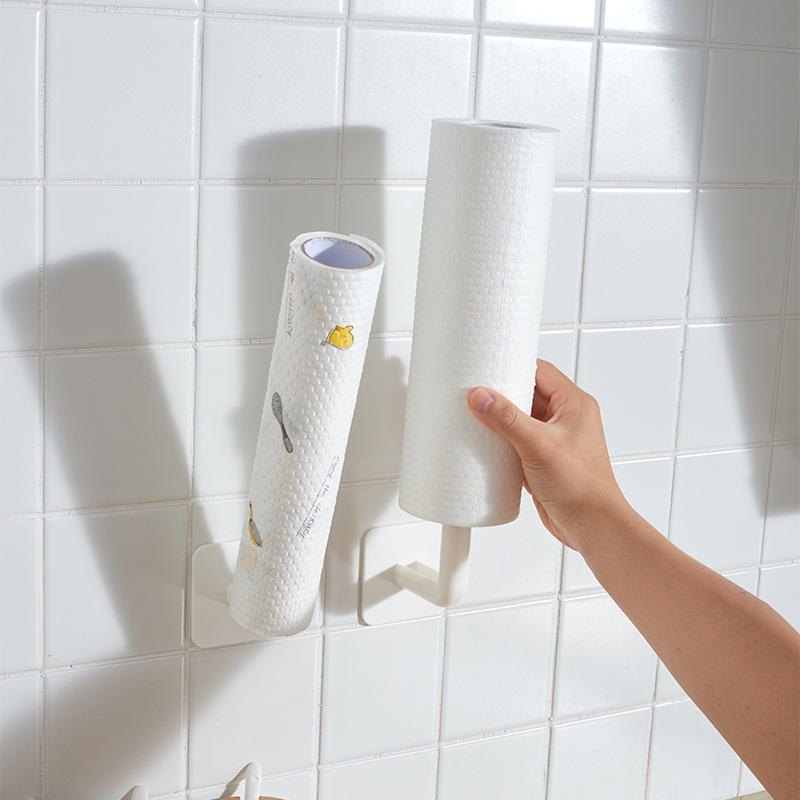Kitchen Tissue Rack Roll Paper Rack Punch-Free Wall-Mounted Tissue Holder Oil-Absorbing Paper Plastic Wrap Storage Rack
