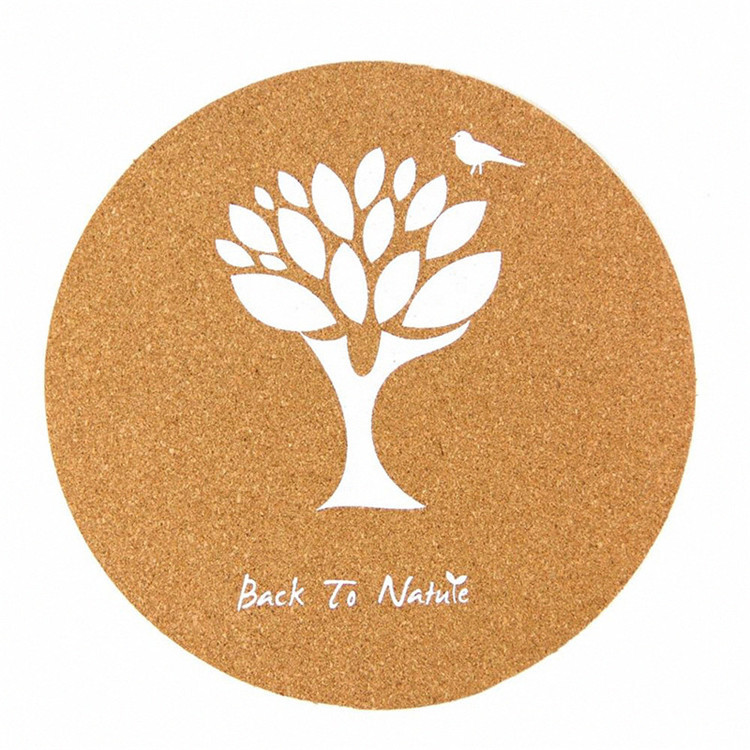 Cork Cup Mat Pine Coaster Cork Potholder Molded Printing 1 to 20-mm Various Shapes Factory Direct Sales