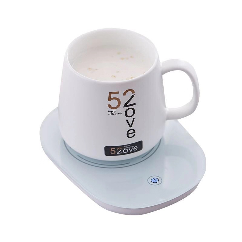55 Degrees Warm Cup Heating Cup Warming Holder Automatic Constant Temperature Hot Cup Milk Heater Insulated Coaster Warm Milk Printed Logo