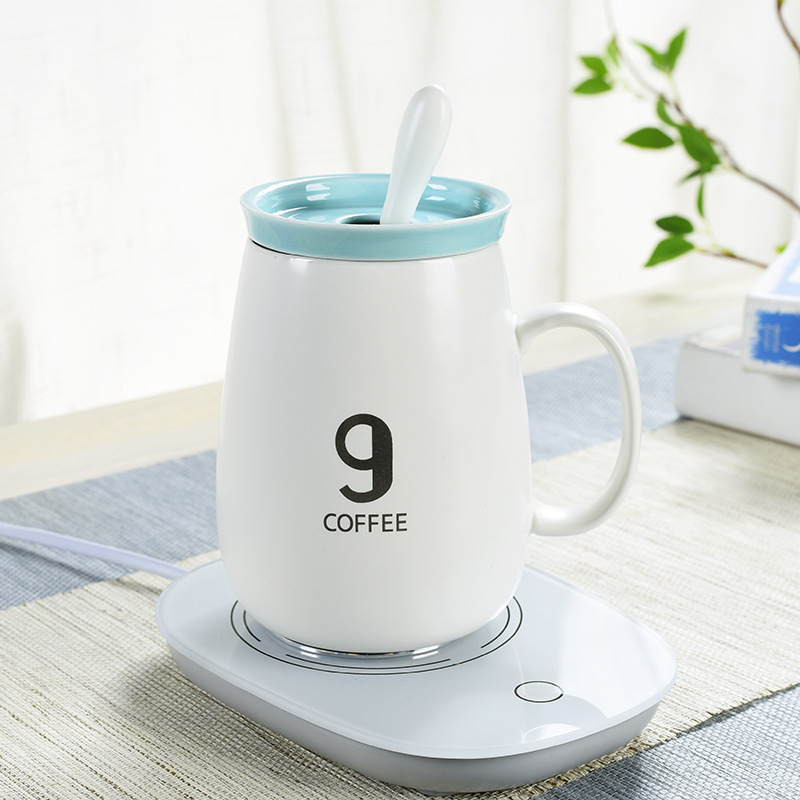 55 Degrees Warm Cup Heating Cup Warming Holder Automatic Constant Temperature Hot Cup Milk Heater Insulated Coaster Warm Milk Printed Logo