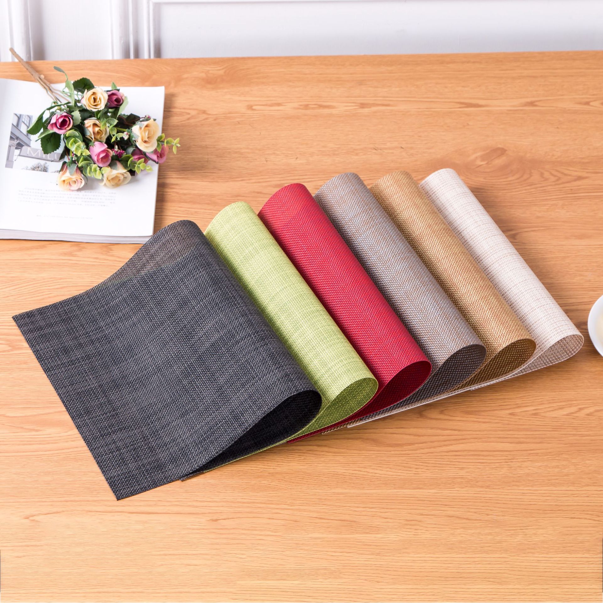 Placemat PVC Japanese and European Style Table Mat Non-Slip Waterproof Wash-Free and Environmentally Friendly Heat Proof Mat Western-Style Placemat Placemat Bowl Coaster Cup Coaster Placemat PVC Japanese and European Style Table Mat Non-Slip Waterproof Wash-Free and Environmentally Friendly Heat Proof Mat Western-Style Placemat Placemat Bowl Coaster Cup Coaster