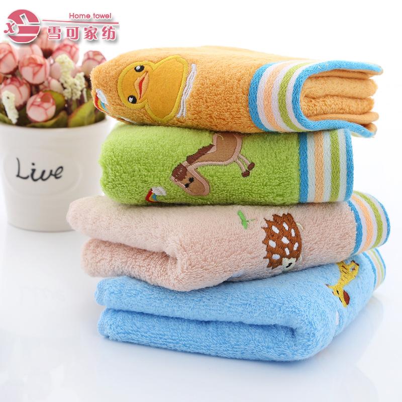 towel Child pure cotton absorbent embroidery child towel lovely cartoon baby towel.