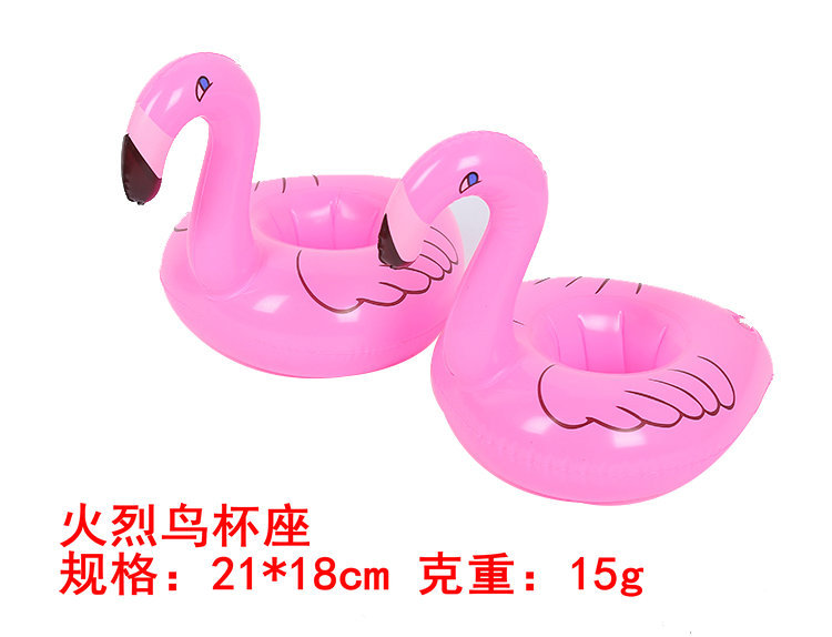 Spot Supply PVC Inflatable Water Toys Flamingo Cup Holder Inflatable Float Coaster Floating Beverage Cup Holder