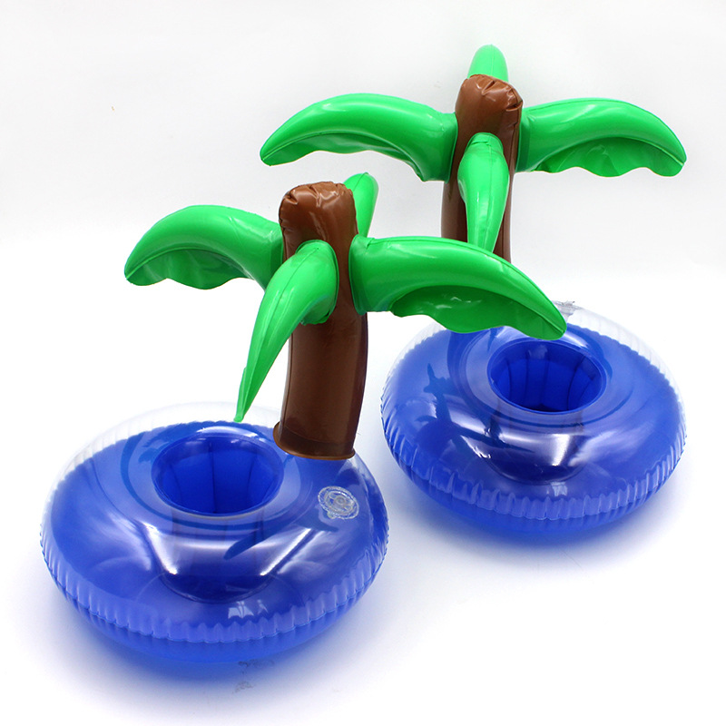 Spot PVC Inflatable Water Sports Goods Flamingo Coaster Inflatable Water Floating Beverage Cup Holder Cup Holder