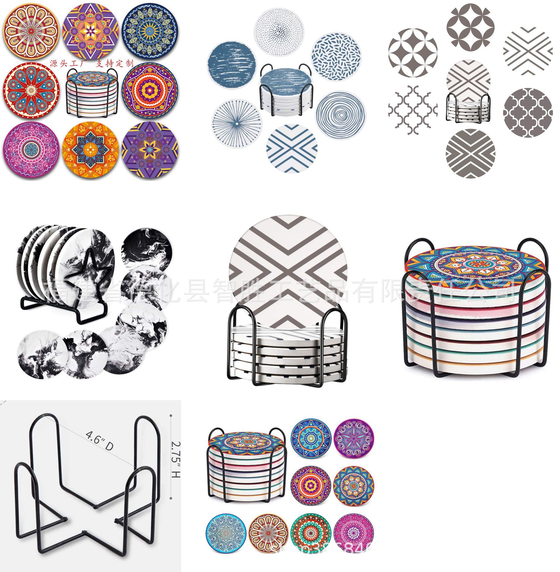 SOURCE Manufacturer Cork Cup Mat Heat Proof Mat Car Coaster Logo Potholder Non-Slip Absorbent Ceramic Coaster