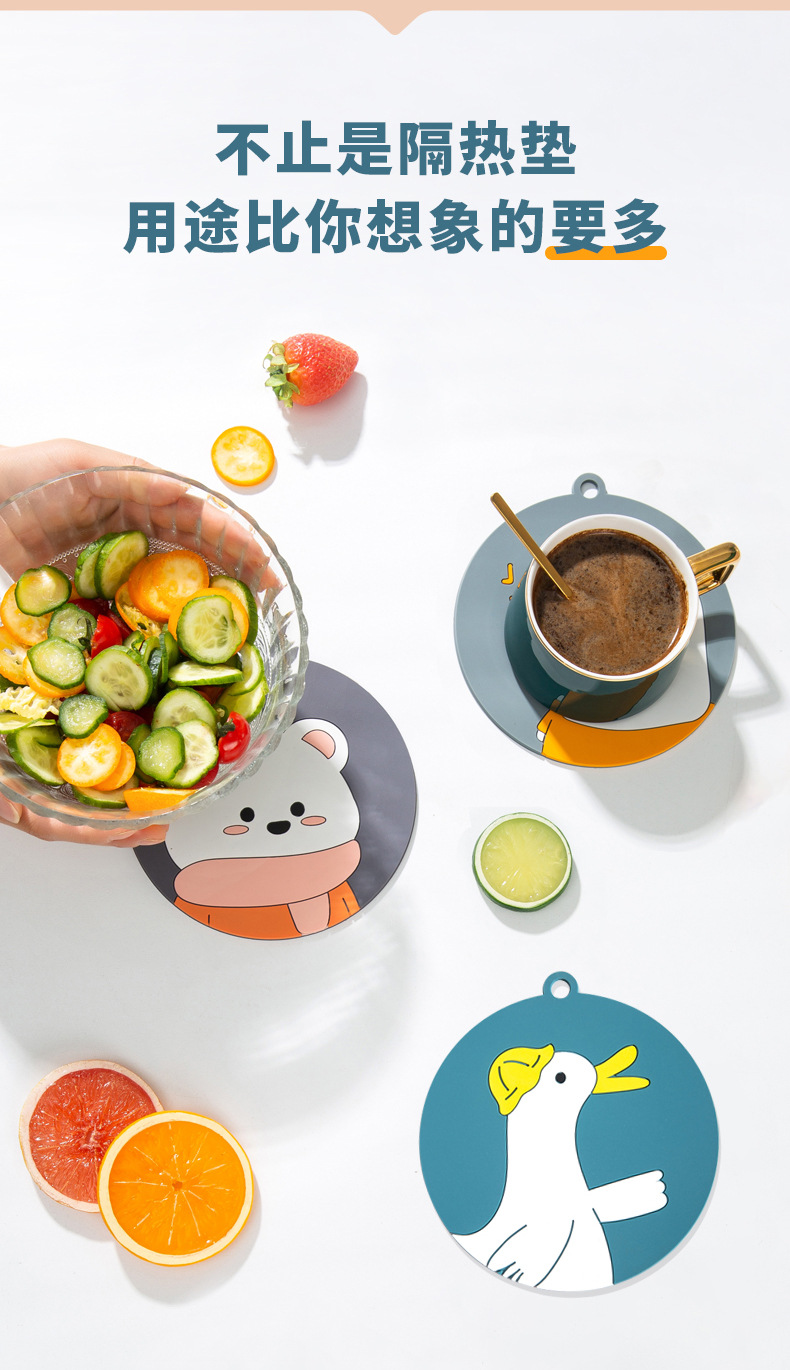 2021 New Creative Home Kitchen round Thickened Cartoon Silicone Scald Preventing Met Dining Table Bowl Coaster Cup Coaster Heat Proof Mat 2021 New Creative Home Kitchen round Thickened Cartoon Silicone Scald Preventing Met Dining Table Bowl Coaster Cup Coaster Heat Proof Mat