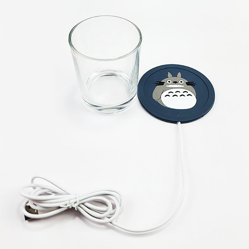 Creative Cartoon PVC Flexible Glue Thermal Cup Pad USB Heating Coaster Silicone Temperature Keeping Pad Heat Proof Mat Logo Customization