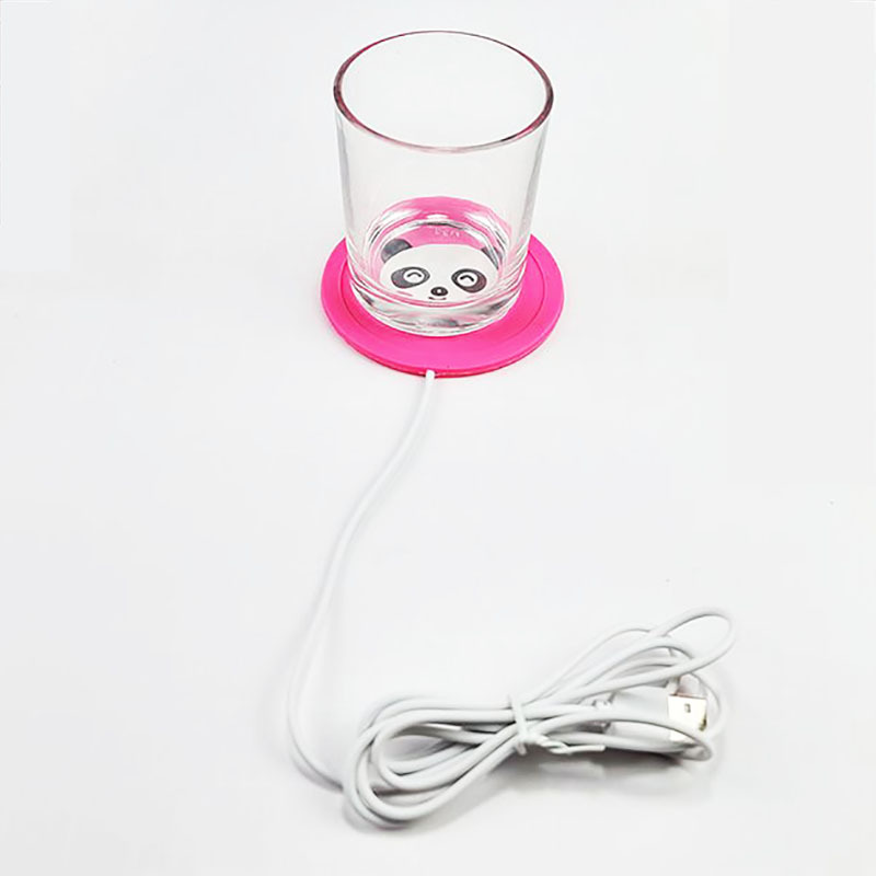 Creative Cartoon PVC Flexible Glue Thermal Cup Pad USB Heating Coaster Silicone Temperature Keeping Pad Heat Proof Mat Logo Customization