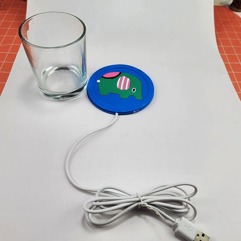 Creative Cartoon PVC Flexible Glue Thermal Cup Pad USB Heating Coaster Silicone Temperature Keeping Pad Heat Proof Mat Logo Customization