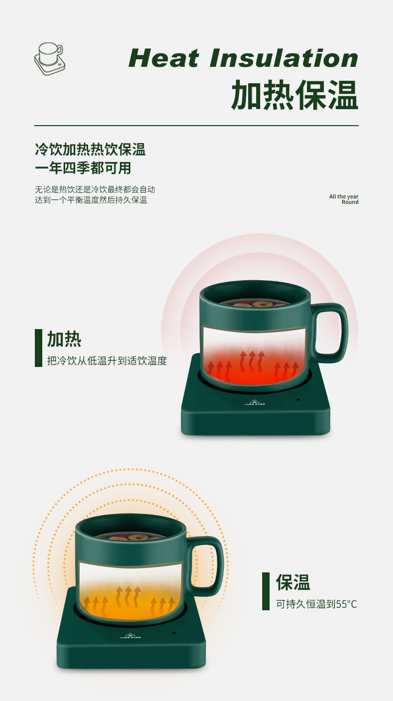 New Warm Cup Manufacturers Thermal Cup Pad 55 Degrees Heating Coaster Automatic Thermal Insulation Cup Warming Holder Hot Milk Cup Warmer New Warm Cup Manufacturers Thermal Cup Pad 55 Degrees Heating Coaster Automatic Thermal Insulation Cup Warming Holder Hot Milk Cup Warmer