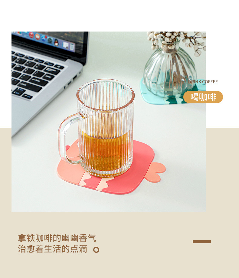 Creative Silicone Cup Mat Non-Slip Cute Teacup Mat Ins Style Nordic Coaster Heat Proof Mat High Temperature Resistant Home Coasters Creative Silicone Cup Mat Non-Slip Cute Teacup Mat Ins Style Nordic Coaster Heat Proof Mat High Temperature Resistant Home Coasters