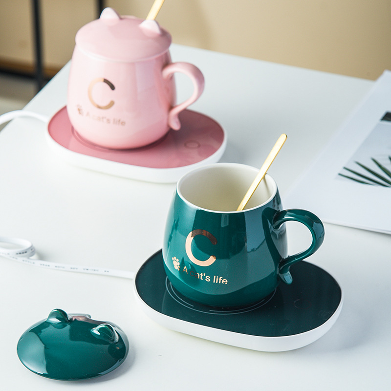 Ceramic Thermal Cup 55 Degrees Heating Coaster Insulation Warm Cup Ceramic Coffee Cup Thermal Cup Pad Heating Cup Warming Holder Ceramic Thermal Cup 55 Degrees Heating Coaster Insulation Warm Cup Ceramic Coffee Cup Thermal Cup Pad Heating Cup Warming Holder