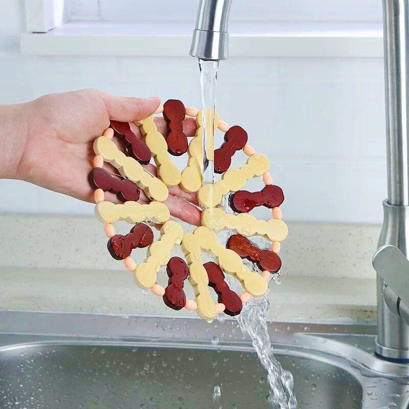 Bamboo Placemat Heat Proof Mat Dining Table Cushion Plate Mat Household Mat Potholder Casserole Mat Potholder Bowl Coaster Cup Coaster Vegetable Mat