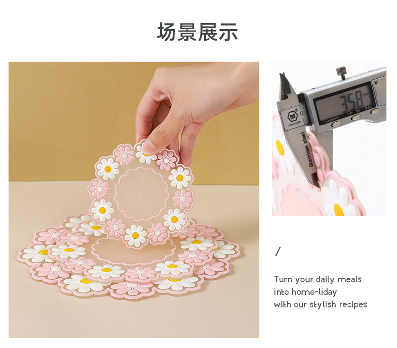 Fresh Silicone Thermal-Insulation Mat PVC Dinning Table Placemat High-Temperature Resistance Anti-Scald Potholder Little Daisy Cup Coaster Fresh Silicone Thermal-Insulation Mat PVC Dinning Table Placemat High-Temperature Resistance Anti-Scald Potholder Little Daisy Cup Coaster