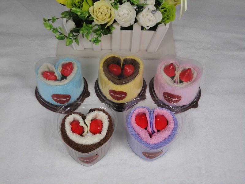 Two Valentines gift wedding gift heart shape Strawberry heart towel towel towel accessories