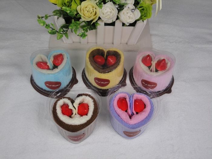 Two Valentines gift wedding gift heart shape Strawberry heart towel towel towel accessories