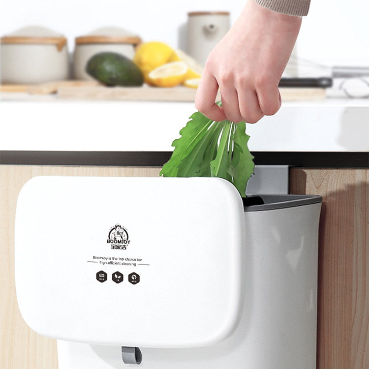 Kitchen Wall-Mounted Trash Can Wholesale with Lid Domestic Toilet Creative Living Room Dust Basket + Garbage Bag Combination