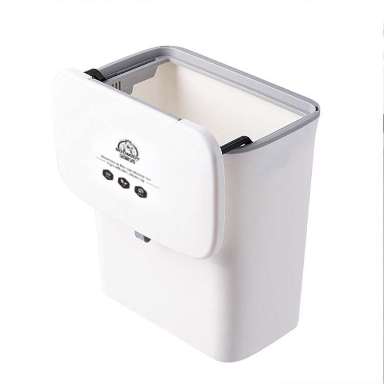 Kitchen Wall-Mounted Trash Can Wholesale with Lid Domestic Toilet Creative Living Room Dust Basket + Garbage Bag Combination