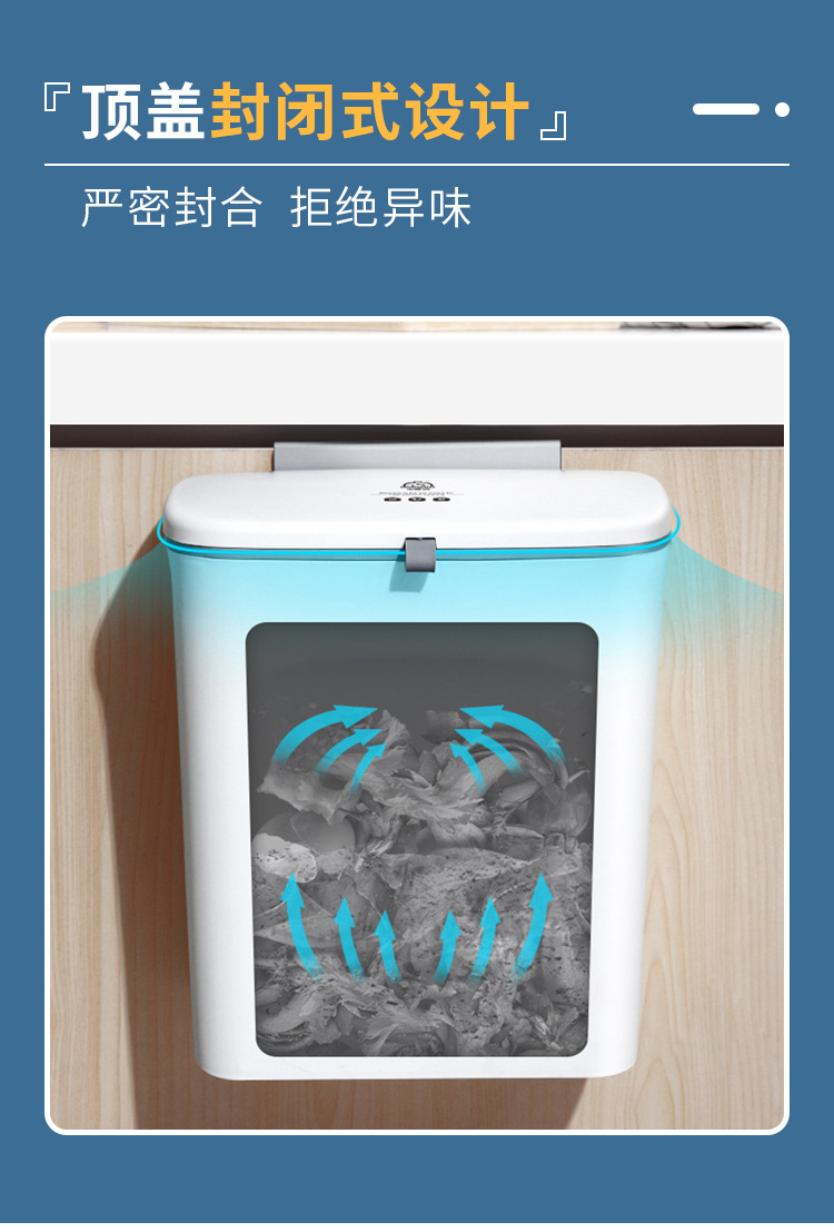 Kitchen Wall-Mounted Trash Can Wholesale with Lid Domestic Toilet Creative Living Room Dust Basket + Garbage Bag Combination