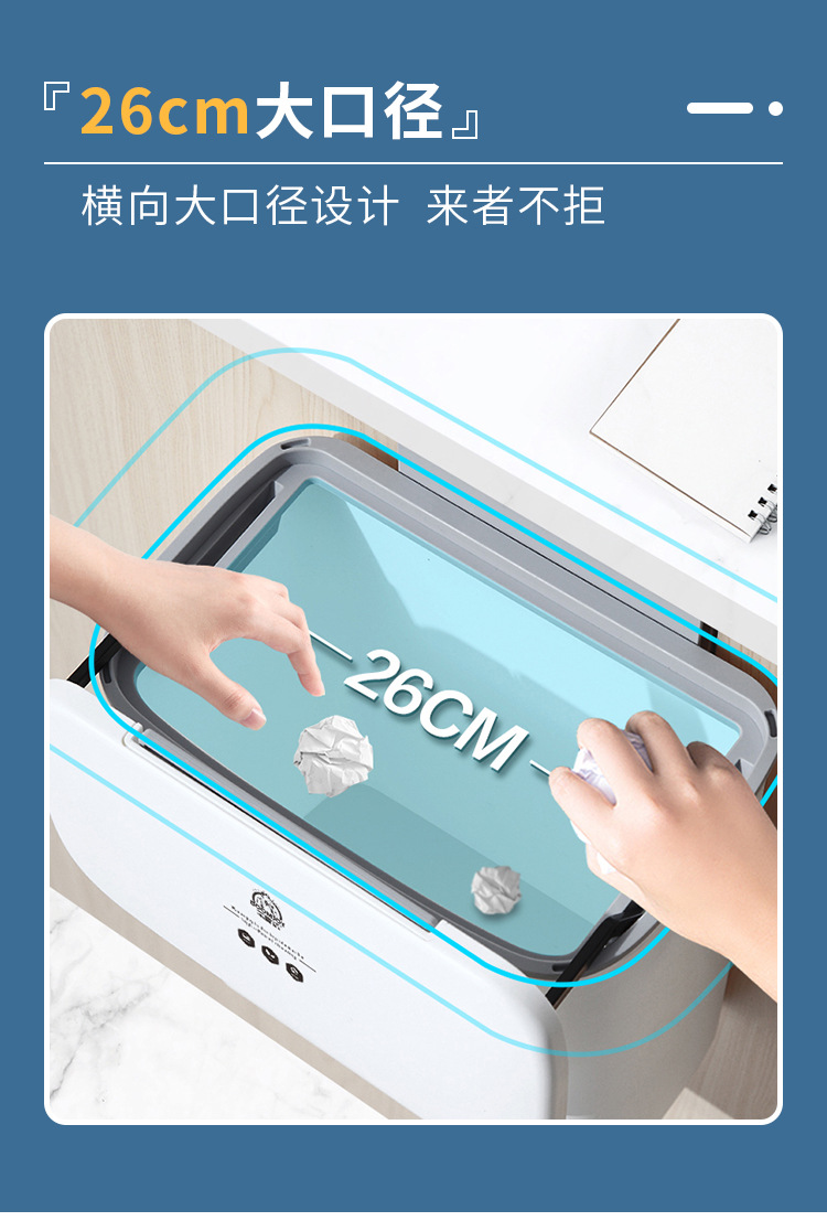 Kitchen Wall-Mounted Trash Can Wholesale with Lid Domestic Toilet Creative Living Room Dust Basket + Garbage Bag Combination