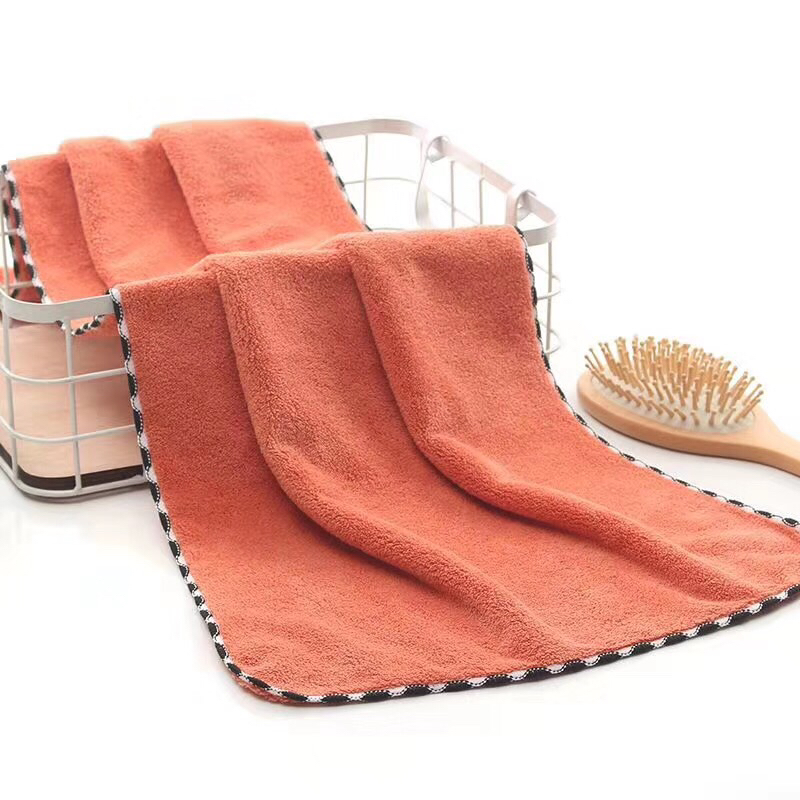 Coral velvet towel polyester brocade super absorbent lace hair towel bear towel gift 35*75