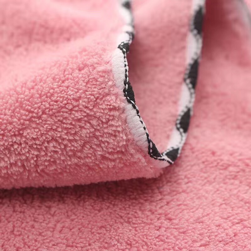 Coral velvet towel polyester brocade super absorbent lace hair towel bear towel gift 35*75