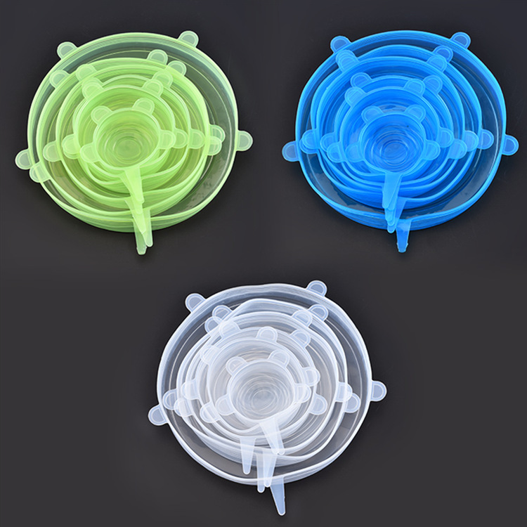 Amazon hot style hot silicone preservation cover round 6-piece set of stretchable Cup bowl cover plastic wrap