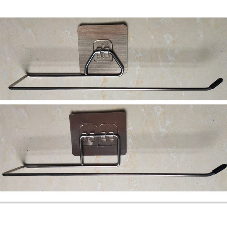 Kitchen Towel Rack Punch-Free Plastic Lazy Rag Stand Traceless Roll Paper Plastic Wrap Wall Mount Storage Shelf