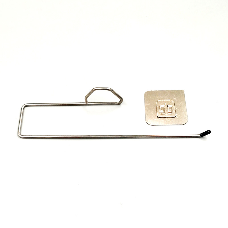 Bathroom Towel Rack Stainless Steel Single Buckle Punch-Free Kitchen Towel Rack Roll Stand Plastic Wrap Rag Storage Rack