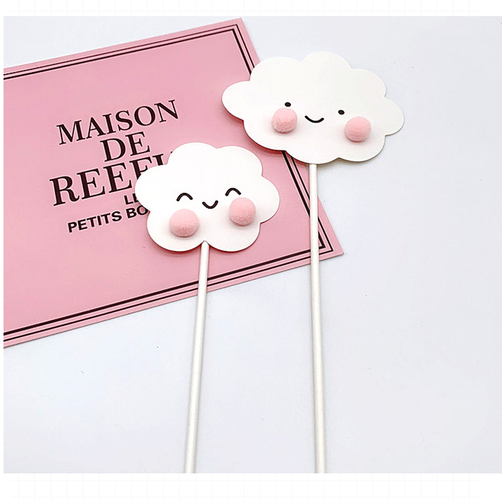 Cute fur ball cloud star cake decoration card smiling face cloud birthday cake decoration card dessert table decoration card Cute fur ball cloud star cake decoration card smiling face cloud birthday cake decoration card dessert table decoration card