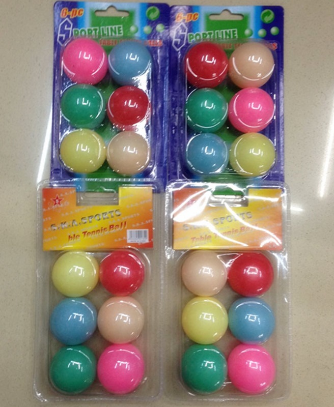 Double bubble touch color blister card PP plastic toys table tennis