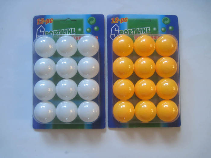 Double bubble touch color blister card PP plastic toys table tennis