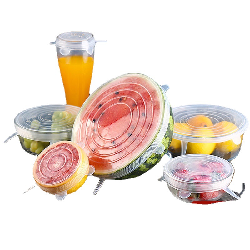 Edible Silicon 6-Piece Set Fresh Cover Stretchable 5-Piece Set Bowl Cover Refrigerator Microwave Oven Sealed Plastic Wrap