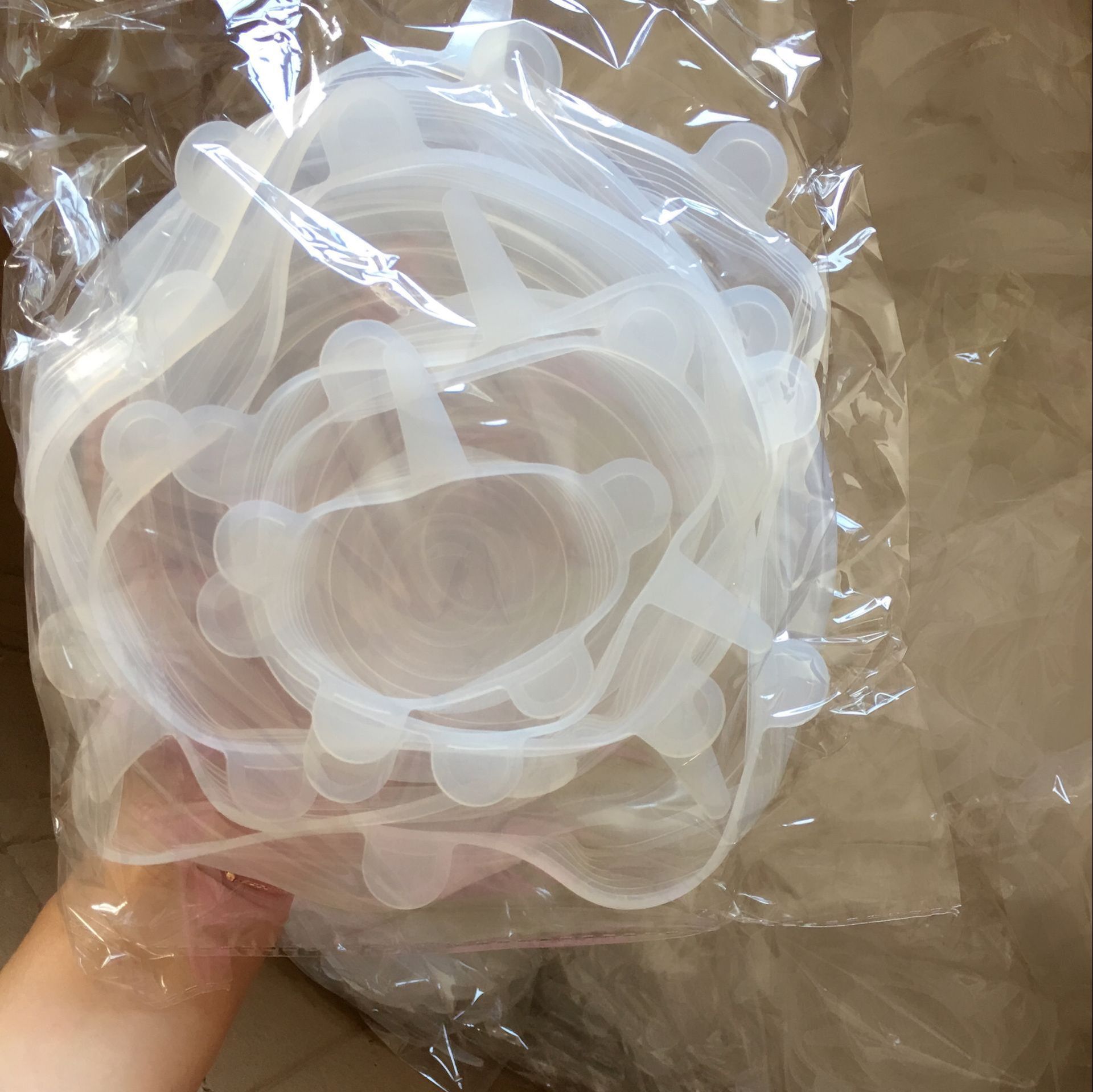 Silica gel lid multi-function bowl LID 6-piece set of sealed plastic wrap for microwave oven