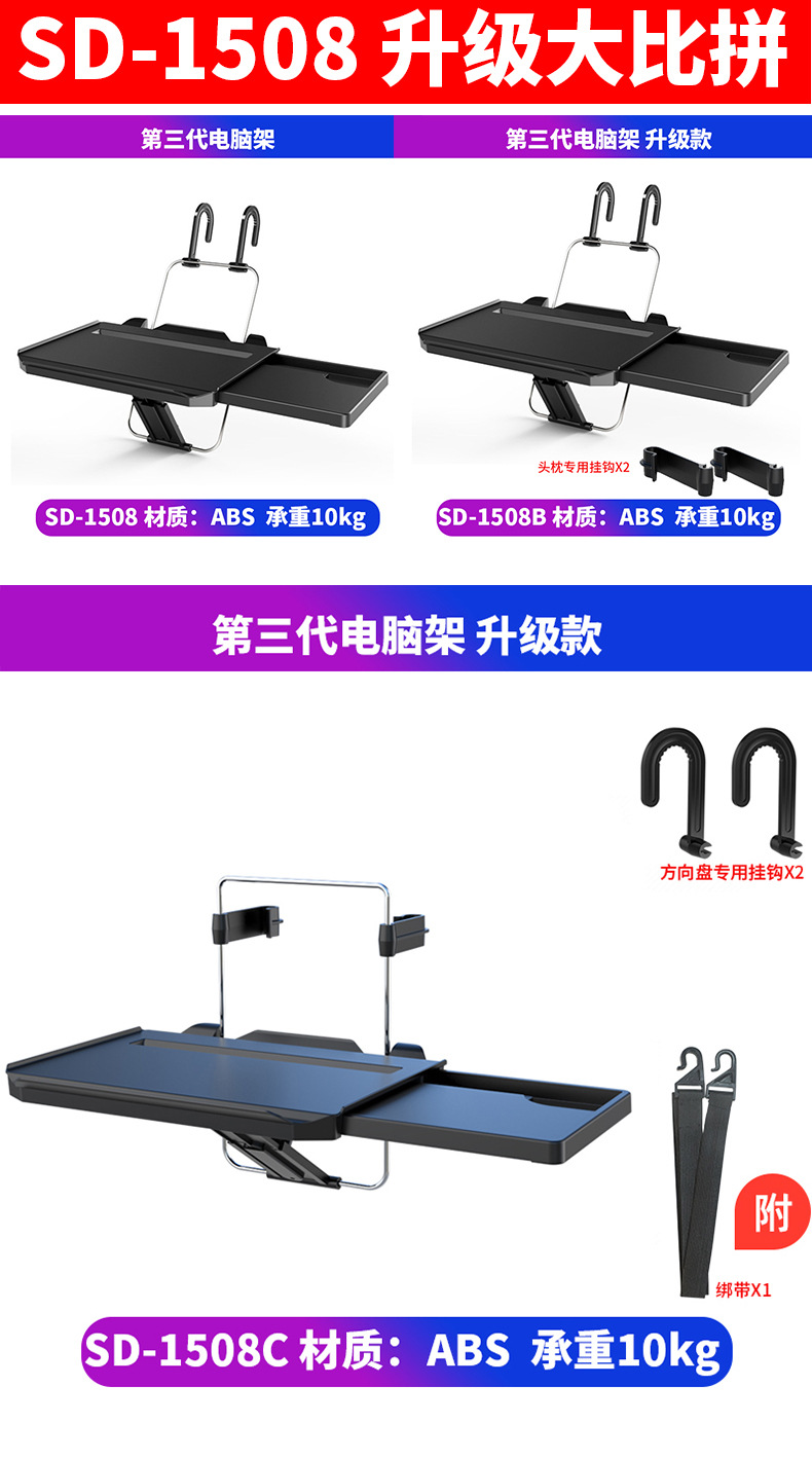 Shunwei Third Generation Drawer-Type Car Desk Computer Table Dining Plate with Card Slot SD-1508 Shunwei Third Generation Drawer-Type Car Desk Computer Table Dining Plate with Card Slot SD-1508