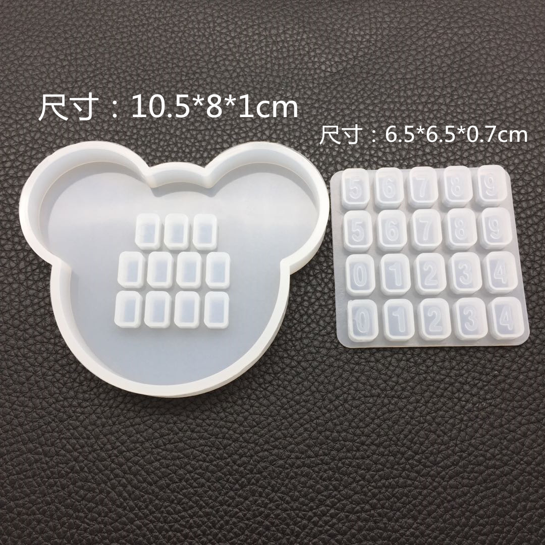 DIY Crystal Glue Mold Cute Bear Head Mold Digital Stop Sign Temporary Parking Card Handmade Epoxy Mold Table DIY Crystal Glue Mold Cute Bear Head Mold Digital Stop Sign Temporary Parking Card Handmade Epoxy Mold Table