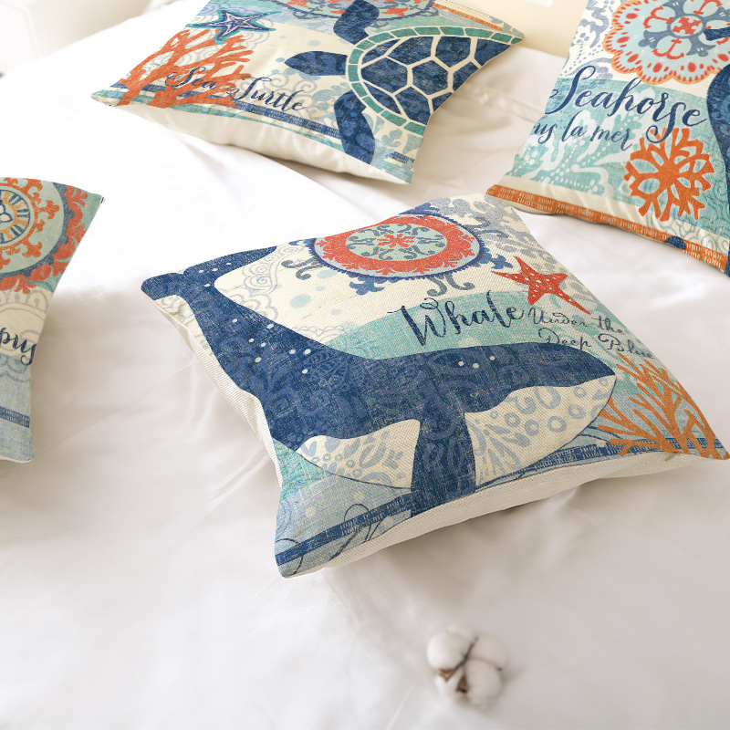 Marine Flax Pillow Cover Graphic Customization Car Cushion Cushion Cover