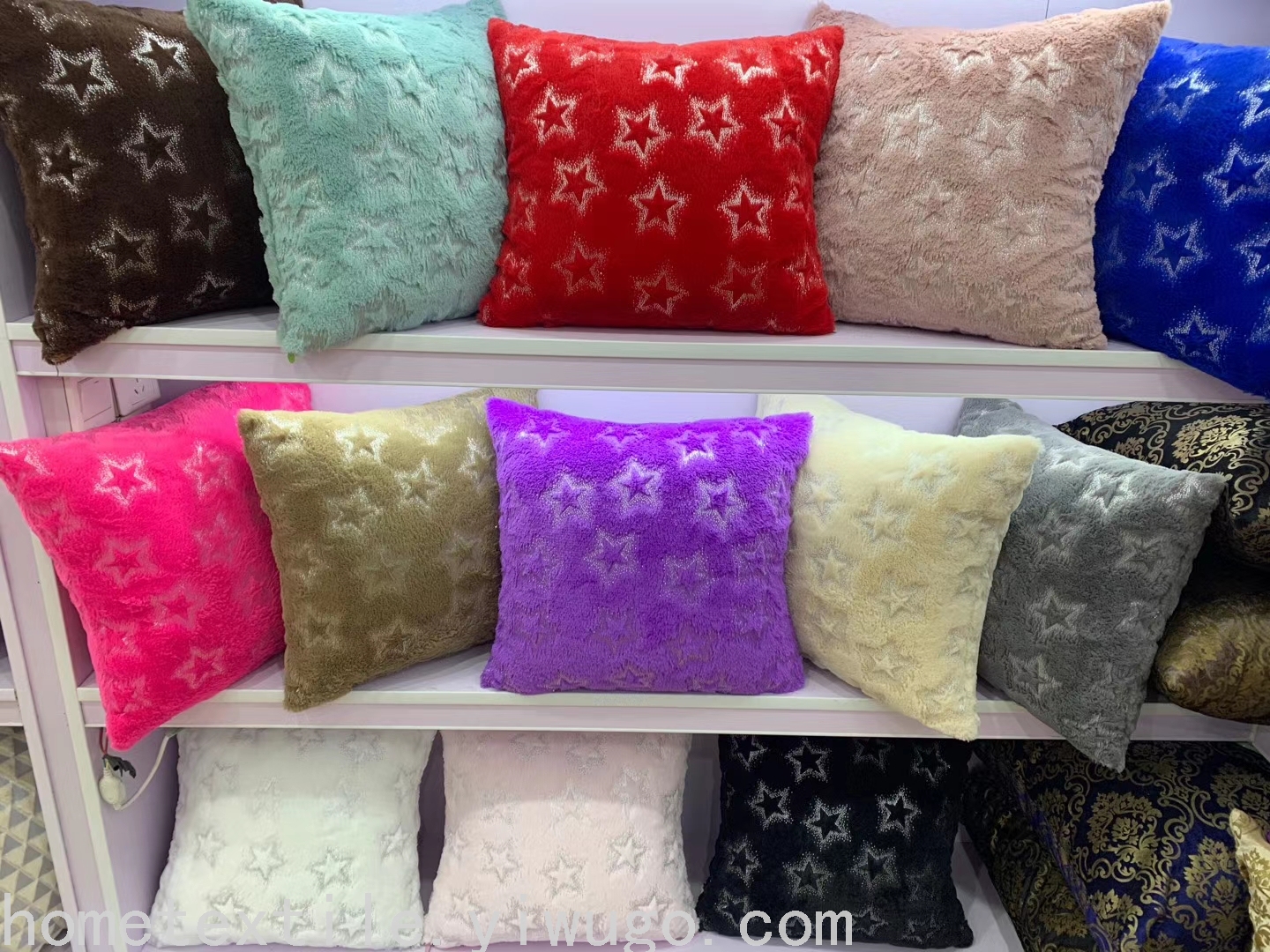 Triangle Hot Silver Plush Pillow Feather Bronzing Pillow Cover Household Supplies Pvvelvet Cushion Cover Plush Pillow