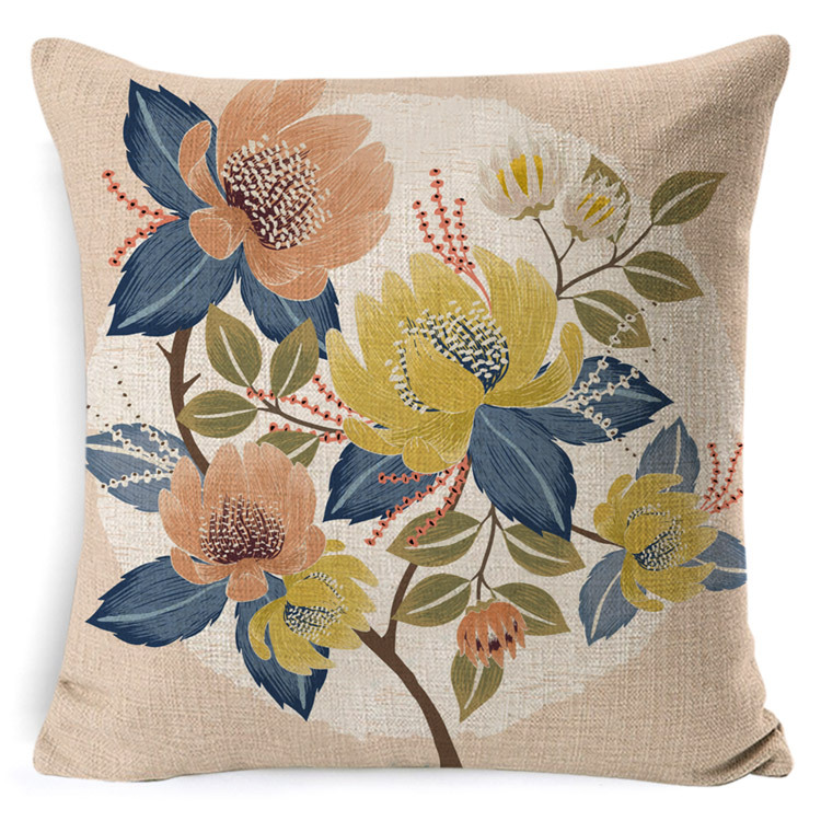 Yiwu Factory Cross-Border Hot Rose DIY Cushion OEM Processing Graphic Customization Home Back Cushion Throw Pillow with Core