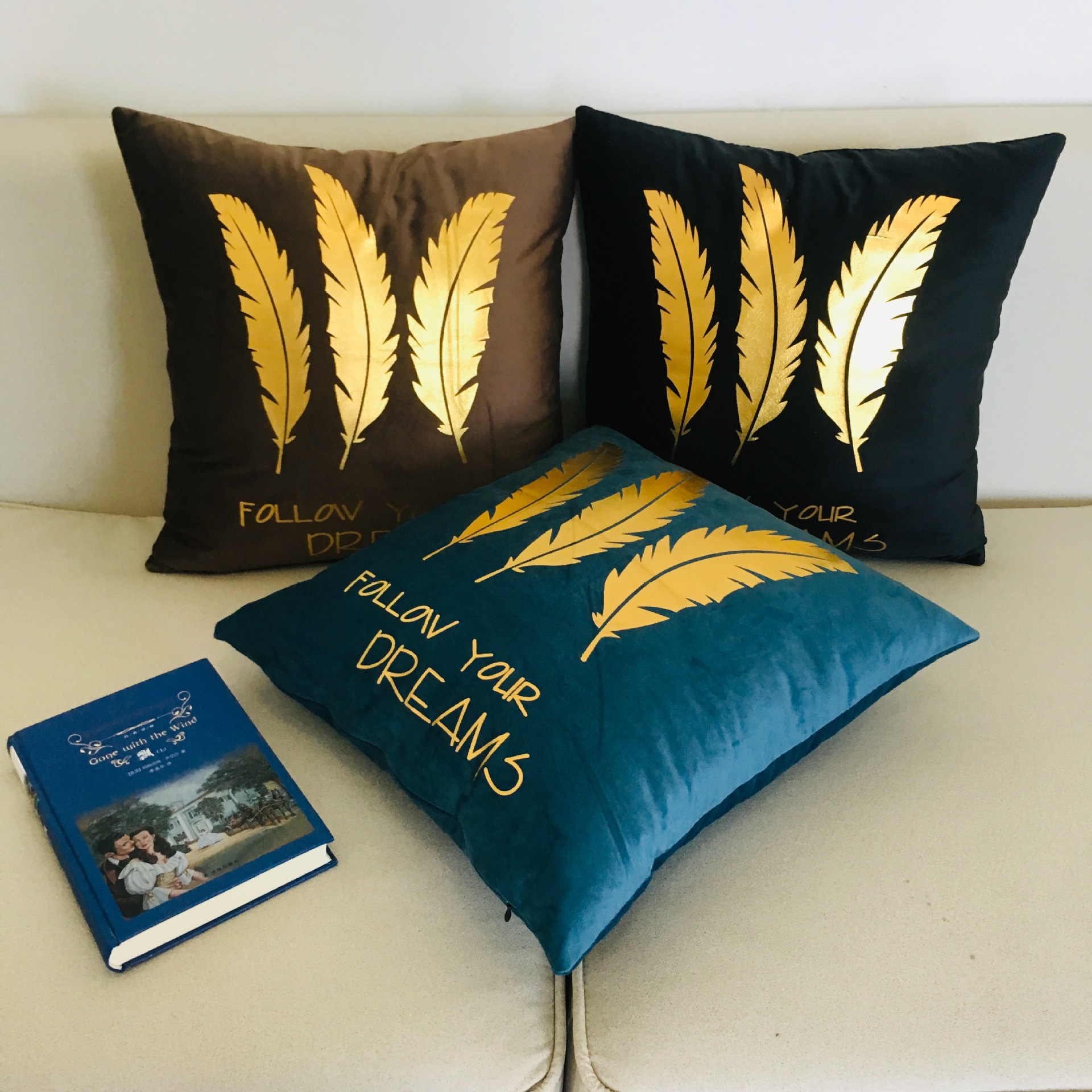 Haona Supplies Cross-Border Amazon Hot Household Supplies Car and Sofa Office Creativity Gilding Throw Pillow Cushion Cover