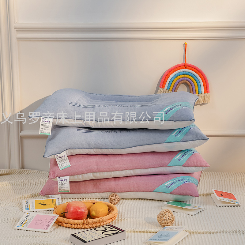 Ketsumeishi Pillow Hotel Single Double Four Seasons Full Head Student Dormitory Cervical Pillow Improve Sleeping Home Pillow Insert