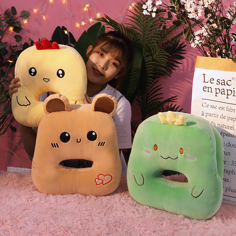New Office Student Cartoon Plush Sleeping Pillow down Cotton Animal Afternoon Nap Pillow Lying Hand Pillow Sleeping Pillow