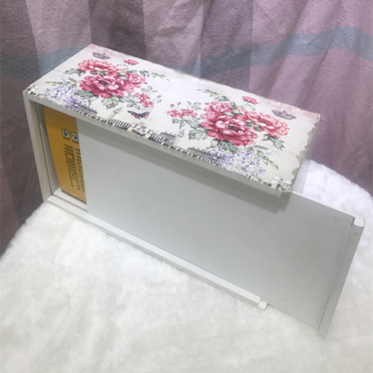 Promotional Simple Spot Korean Style Pastoral Furniture White Wooden Printed Tissue Box Ornaments Promotional Simple Spot Korean Style Pastoral Furniture White Wooden Printed Tissue Box Ornaments