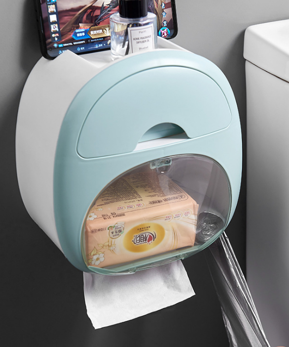 Punch-Free Toilet Tissue Box Roll Paper Toilet Paper Tissue Holder Toilet Household Storage Toilet Paper Rack Tissue Box