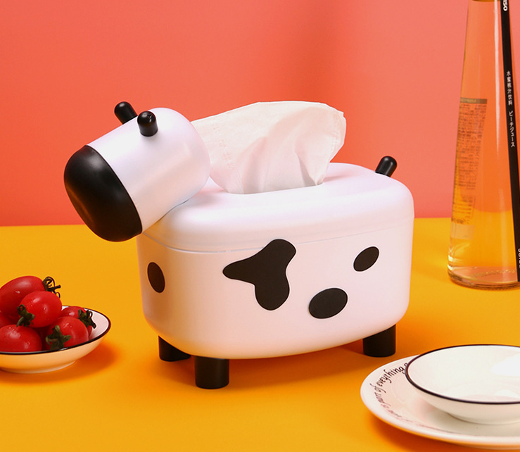 Calf Tissue Box Creative Living Room Household Cute Restaurant and Tea Table Paper Extraction Box Toothpick Box Multifunctional Cartoon Animal