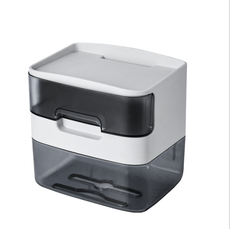 Wall-Mounted Tissue Box Mobile Phone Holder Household Toilet Waterproof Punch-Free Bathroom Drawer Roll Stand