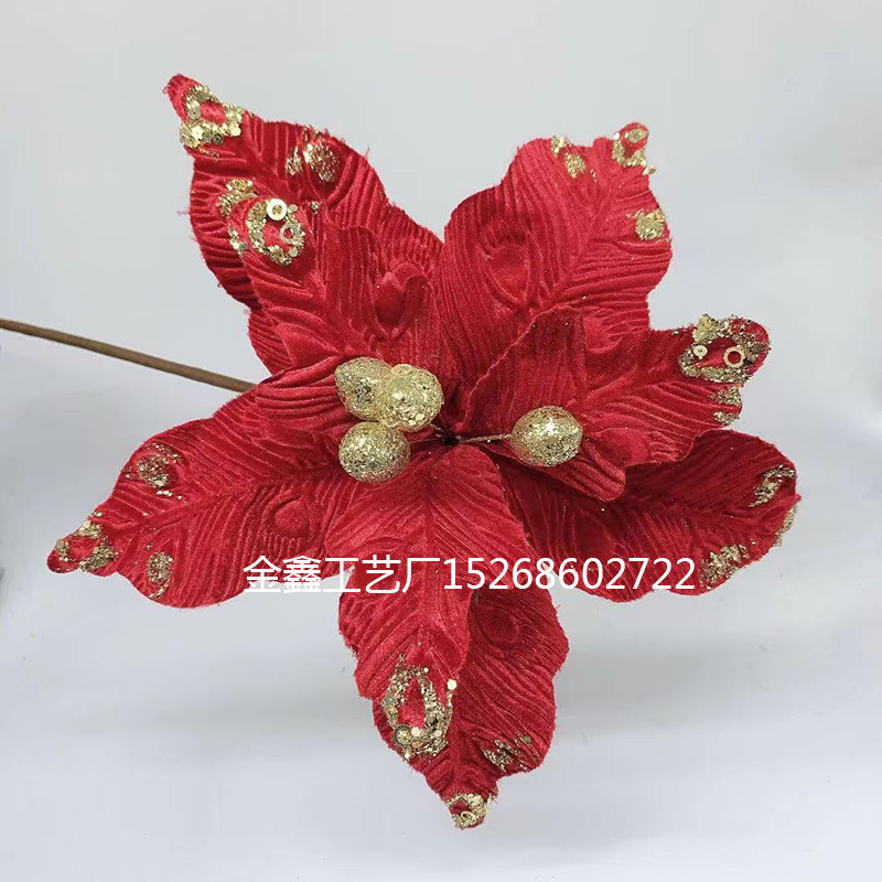 32cm DIY Artificial Christmas Flowers Simulation Flowers Christmas Tree Ornaments Wedding Christmas Decoration Flower He 32cm DIY Artificial Christmas Flowers Simulation Flowers Christmas Tree Ornaments Wedding Christmas Decoration Flower He