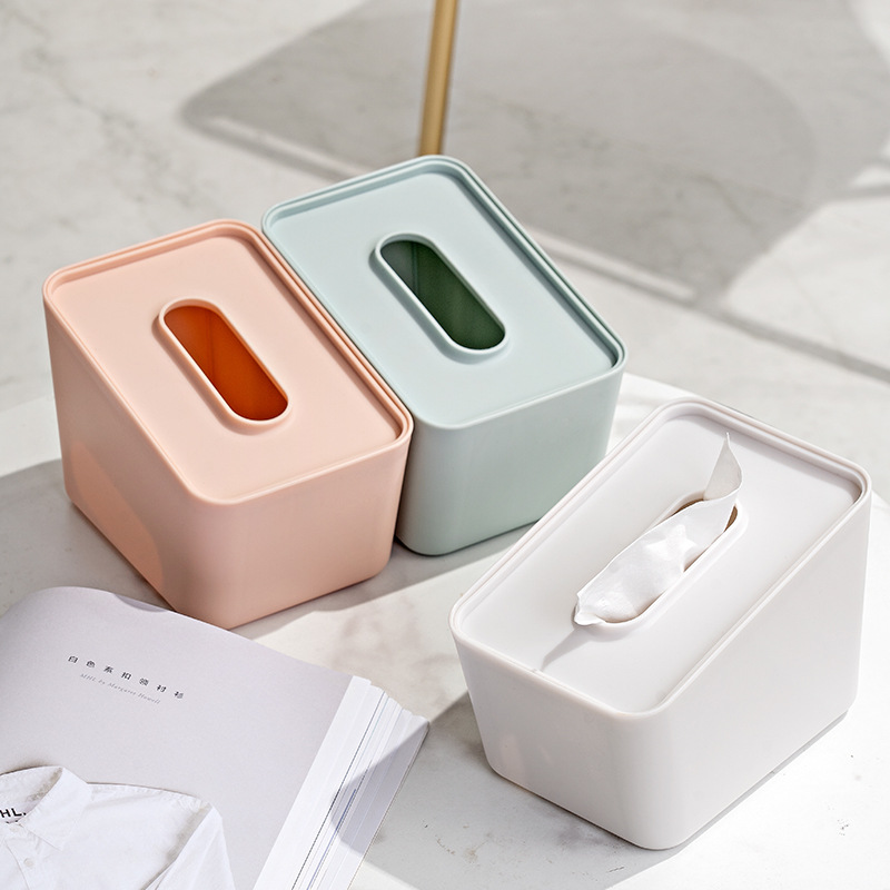 Plastic Creative Advertising Tissue Box Paper Box with Logo Hotel Restaurant Living Room Desktop Napkin Paper Box