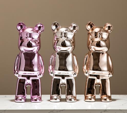 Colorful Ceramic Bear Tray Tissue Box Decoration Series